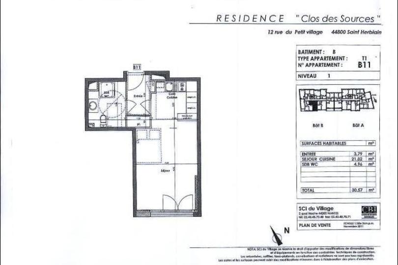 Photo n°4 - Louer un appartement studio<br/> de 30 m² à St Herblain (44800)