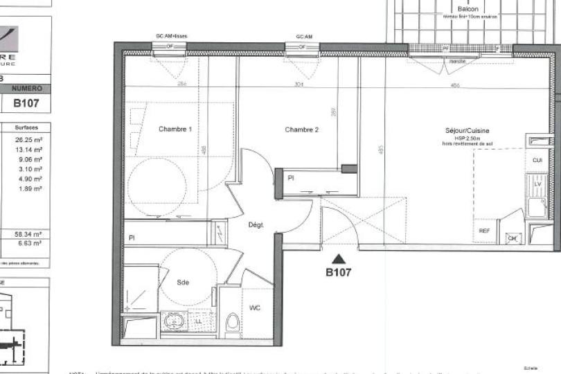 Photo n°7 - Louer un appartement 3 pièces<br/> de 58 m² à Nantes (44300)