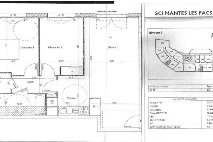 Photo n°4 - Louer un appartement 3 pièces<br/> de 62 m² à Nantes (44000)