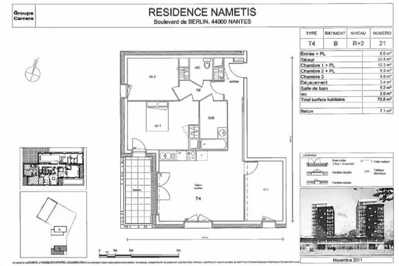 Photo n°4 - Louer un appartement 4 pièces<br/> de 72 m² à Nantes (44200)